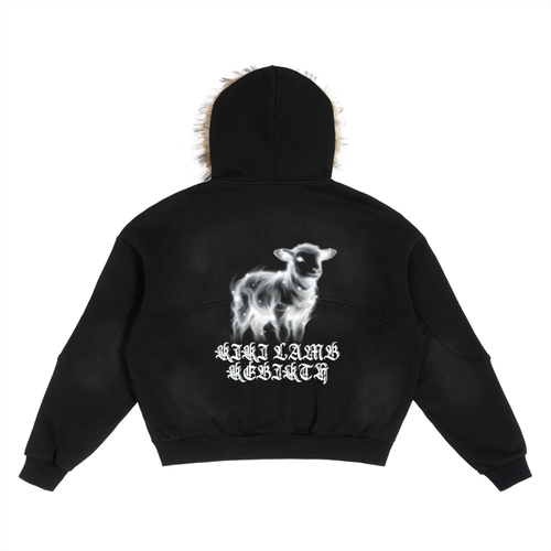 Onyx Detachable Fur Hoodie